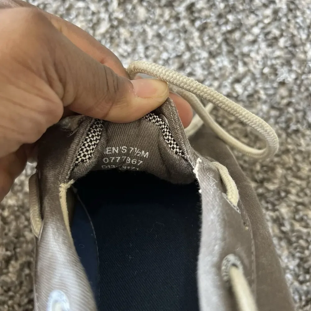 Sperry Mens Halyard 2-Eye Gray Canvas Boat Shoe Size US 7.5 M Gray